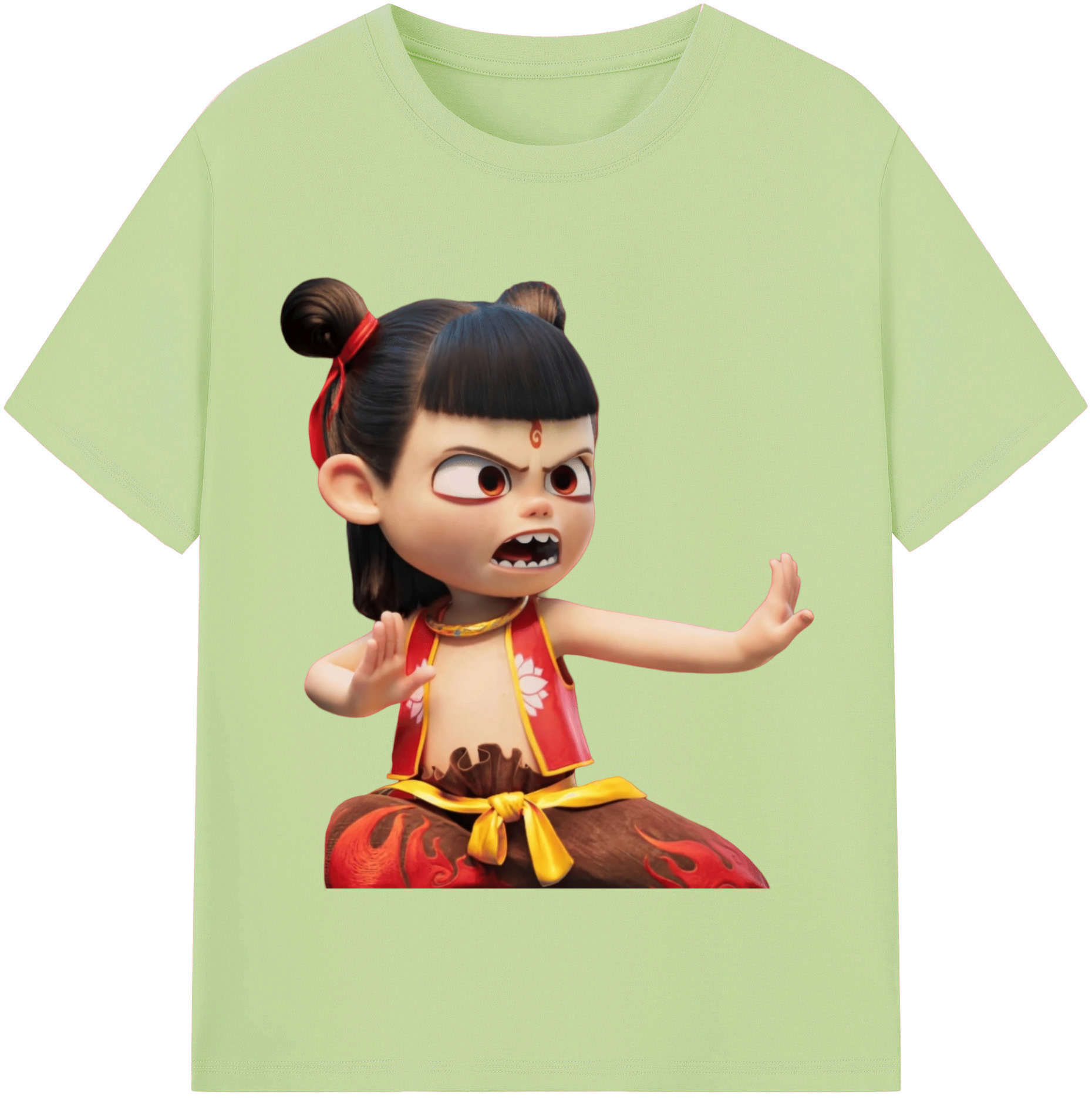 （画像用） Ne Zha 2 ナタ 魔童の大暴れ 綿100％半袖Tシャツ（フロントプリント）